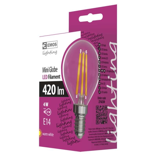 ŽARNICA LED FLM MINI A60 4W WW E-14 EMOS