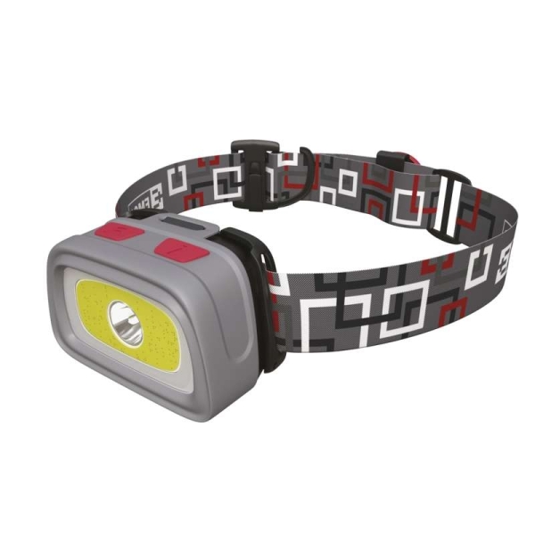 Naglavna LED svetilka COB+CREE 3xAAA, 330 lm, 65m