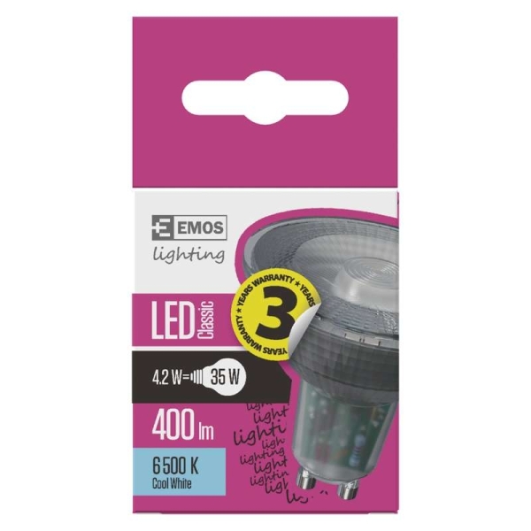 LED žarnica classic MR16 4,2 W GU10 CW