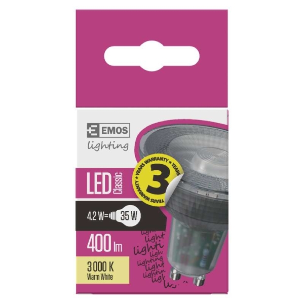 LED žarnica classic MR16 4,2W GU10 WW