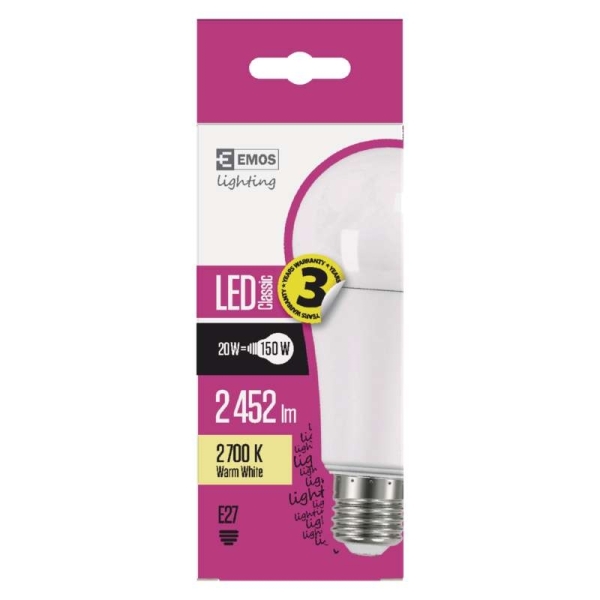 LED žarnica classic A67 20W E27 WW
