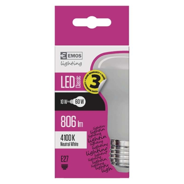 LED žarnica classic R63 10W E27 NW