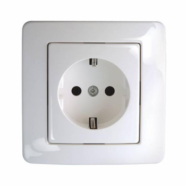 VTIČNICA SCHUKO BELA 2P+E 16A 250V~ PW EKONOMIK