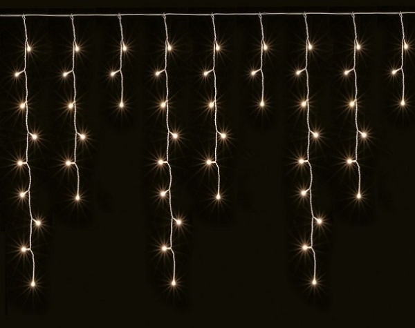 NOVOLETNE LUČKE Ledene sveče, 200 LED, z 20 flash LED, toplo bele LED srebrna žica, 5 x 0.6 m