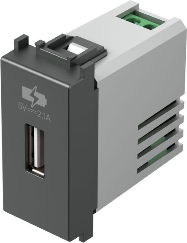 Polnilnik USB 5V 2.1A MODUL antracit