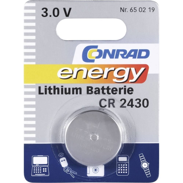 Baterija Conrad energy Lithium Batterie CR 2430