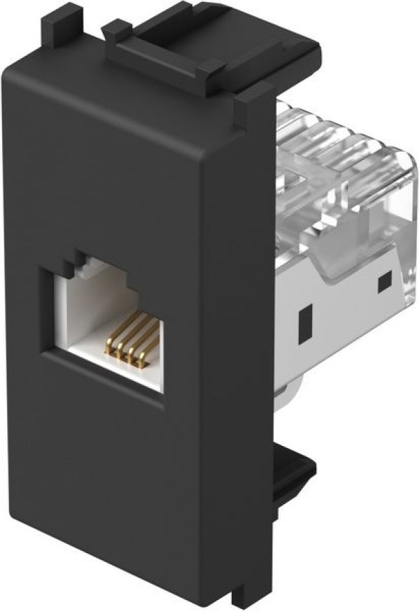 Vtičnica TEL KS RJ11 6/4 MODUL črna