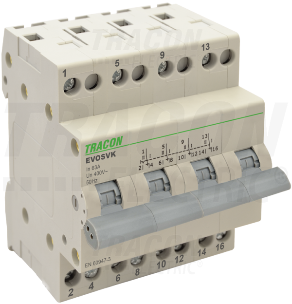 Preklopnik vrstni TRACON 4P 63A